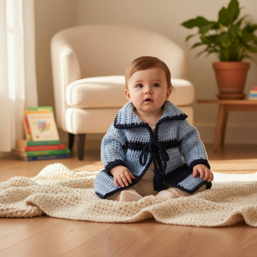 Baby cardigan and hat - Stitched Creations