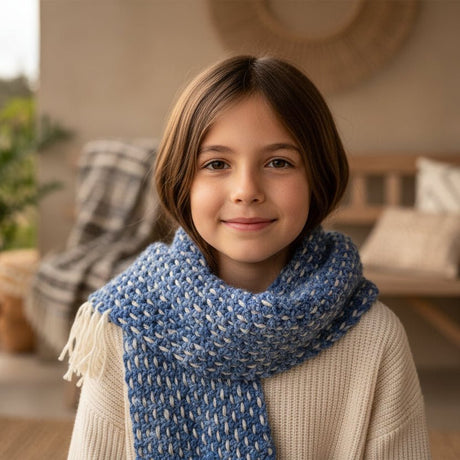 Youth handmade scarf extra wide - Stitched Creations