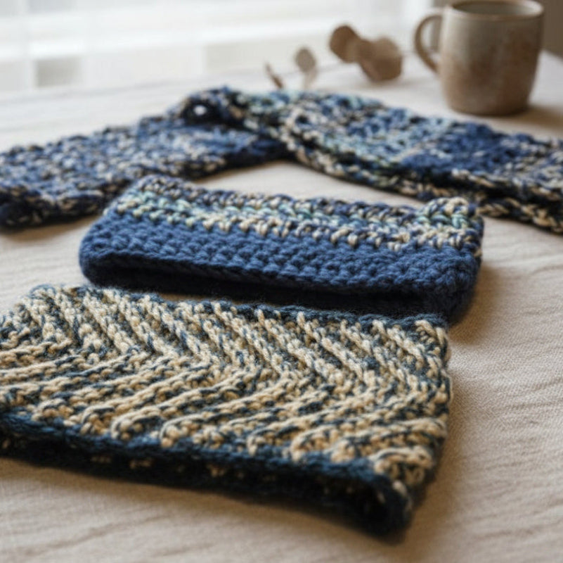 Winter head bands and scarf set - Stitched Creations