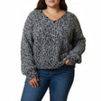 Handmade Crocheted Black and White Pullover Sweater - Stitched Creations