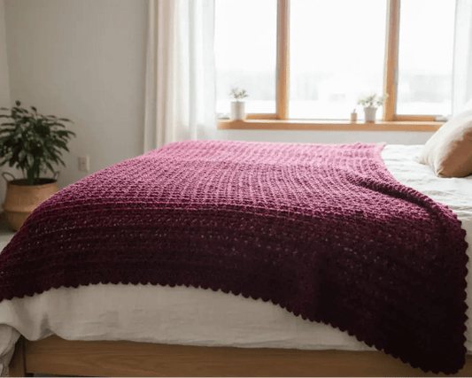 Handmade Afghan/blanket miniature man holding - Stitched Creations