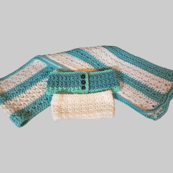 Scarf with two winter headbands - Stitched Creations
