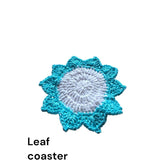 Handmade Leaf Coaster Set with Decorative Basket - Stitched Creations