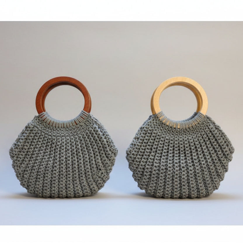 Handmade shell purse in different color options - Stitched Creations