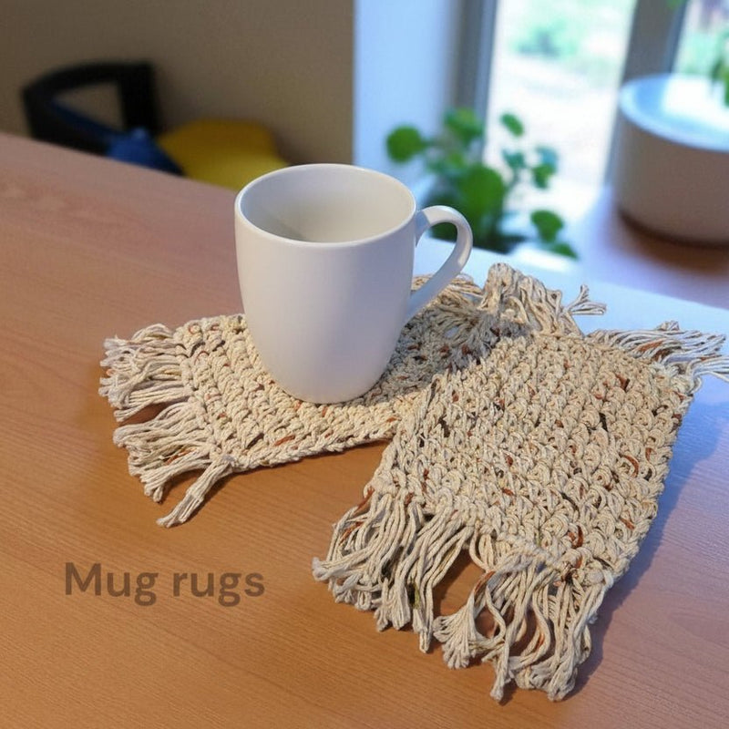 Handmade mug rugs in multi-color