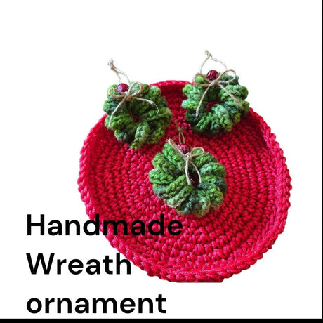 Festive wreath handmade ornament - Stitched Creations