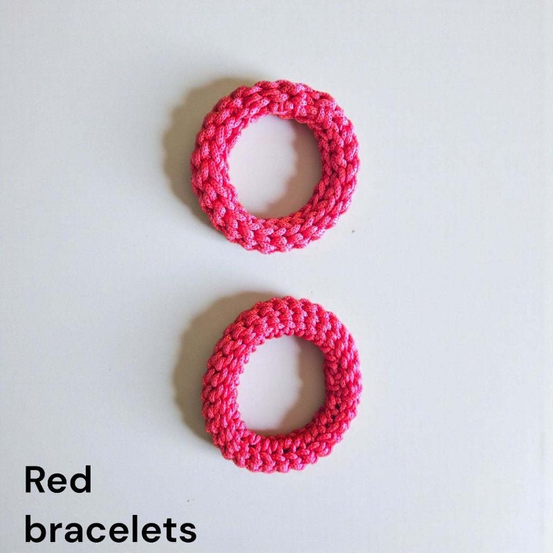 Handmade Bangle Bracelets made from macrame cord Stitched Creations
