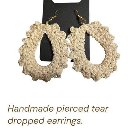 Handmade tear drop earrings - Stitched Creations