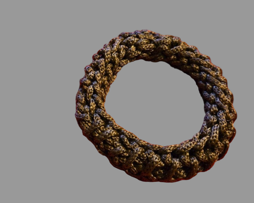 Handmade bangle bracelet in color brown