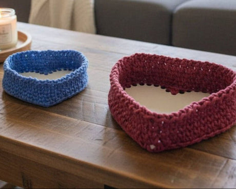 Handmade Heart - Shaped Macrame Basket - Stitched Creations