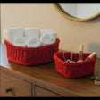 Handmade Heart Shaped Baskets with Wooden Base - Stitched Creations