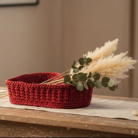 Handmade Heart Shaped Baskets with Wooden Base - Stitched Creations