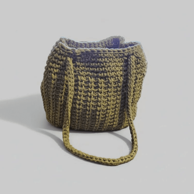 Handmade Macrame Bucket Purse - Durable Vinyl Bottom - Stitched Creations