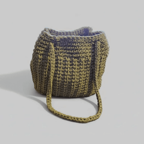 Handmade Macrame Bucket Purse - Durable Vinyl Bottom - Stitched Creations