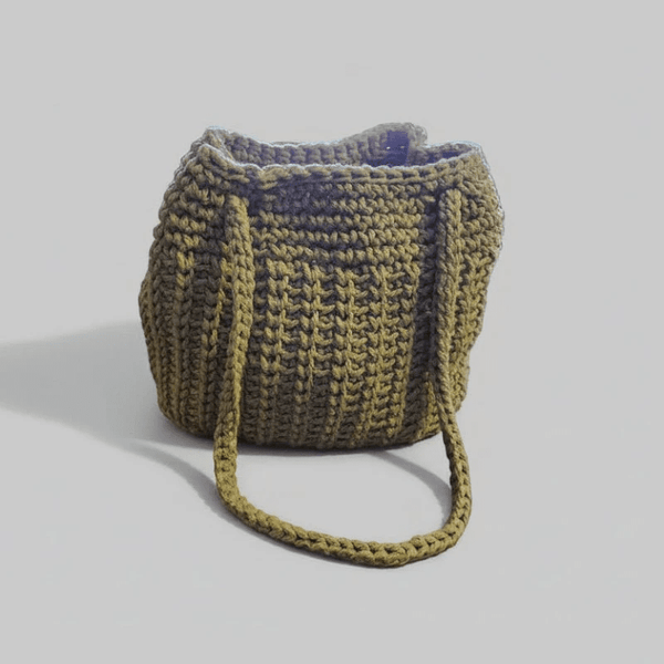 Handmade Macrame Bucket Purse - Durable Vinyl Bottom - Stitched Creations