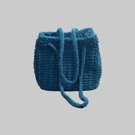 Handmade Macrame Bucket Purse - Durable Vinyl Bottom - Stitched Creations