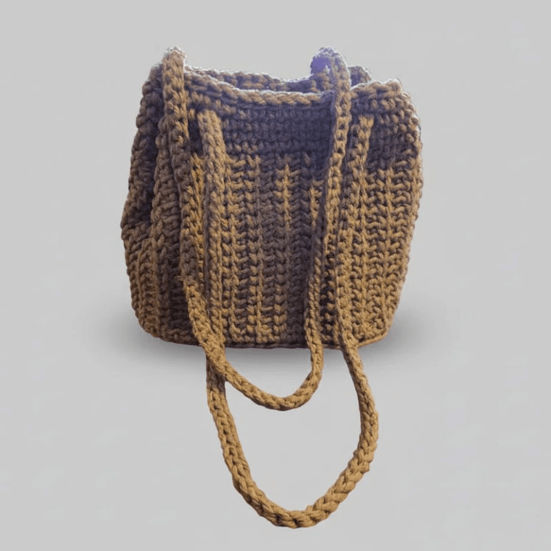 Handmade Macrame Bucket Purse - Durable Vinyl Bottom - Stitched Creations