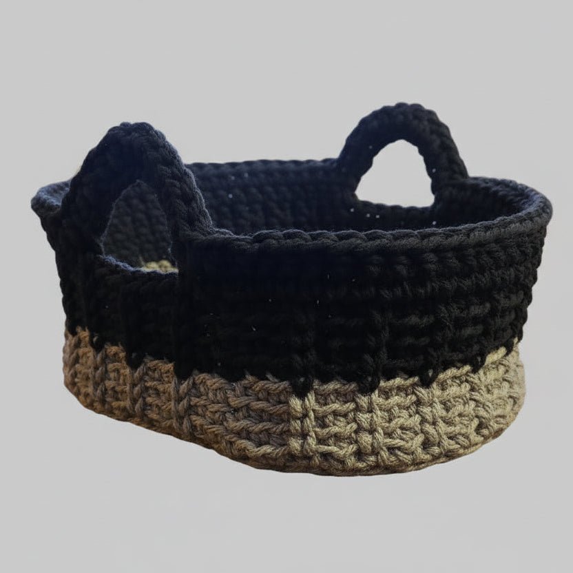 Oval Shaped Handmade Crocheted Basket - Stitched Creations