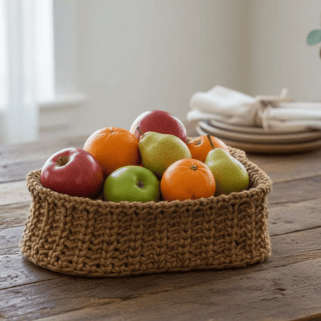 Handmade Heart Shaped Basket - Basket for Home Decor & Gifts - Stitched Creations