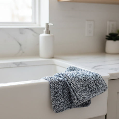 Handmade Cotton Dish Cloths Set of 2 - Reusable Kitchen Towels Blue - Stitched Creations