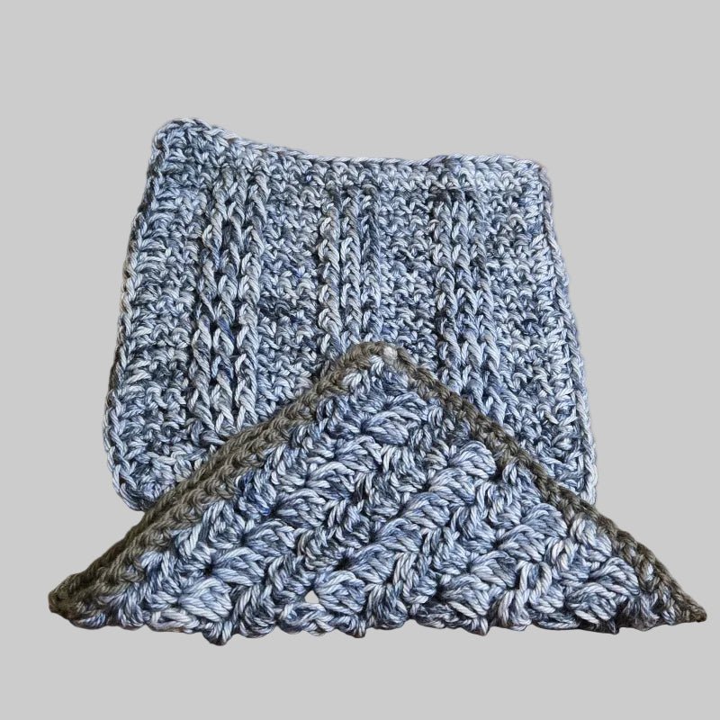Handmade Cotton Dish Cloths Set of 2 - Reusable Kitchen Towels - Stitched Creations