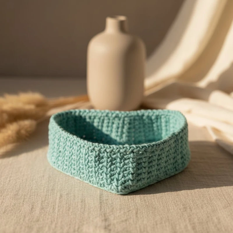 Handmade Heart Shaped Basket - Crochet Storage Basket for Home Decor & Gifts - Stitched Creations