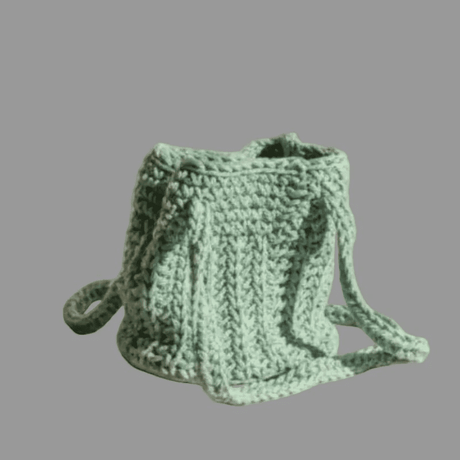 Childs macrame bucket purse - Stitched Creations