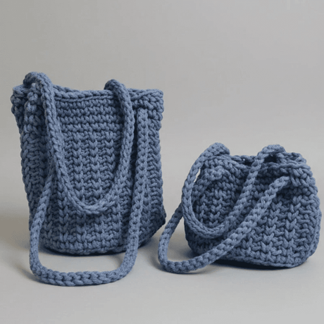 Matching Macrame Bucket purse set - Mom & Child - Stitched Creations