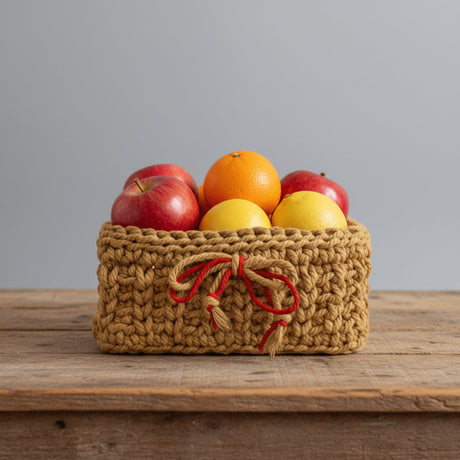 boho square handmade basket 9.5 x 9.5 - Stitched Creations