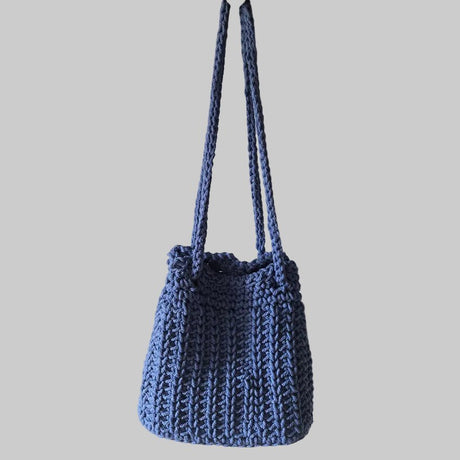 Handmade Macrame Bucket Purse - Durable Vinyl Bottom - Stitched Creations