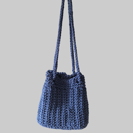 Childs macrame bucket purse - Stitched Creations