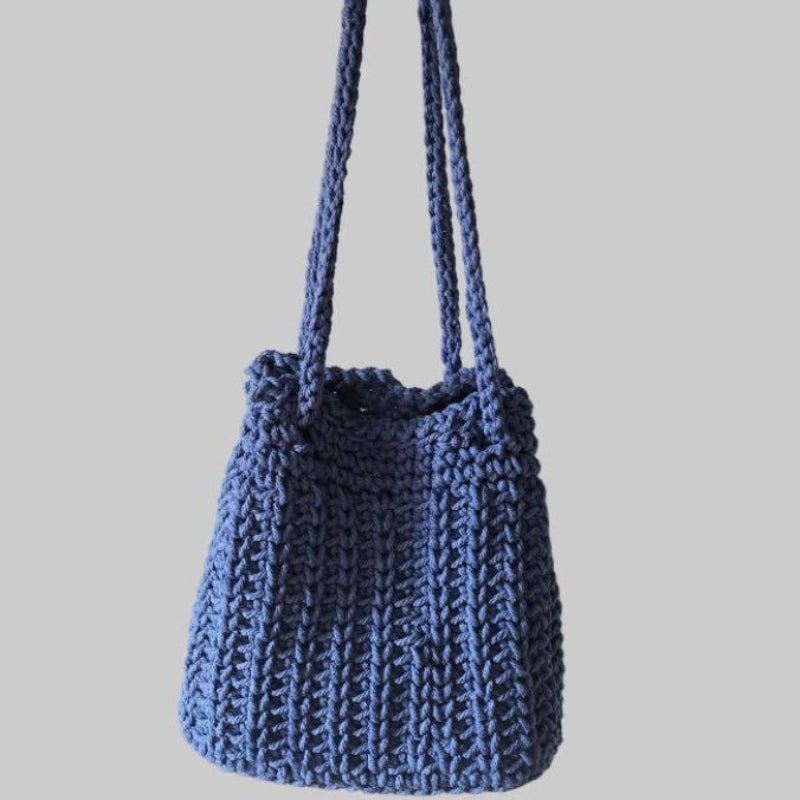 Childs macrame bucket purse - Stitched Creations