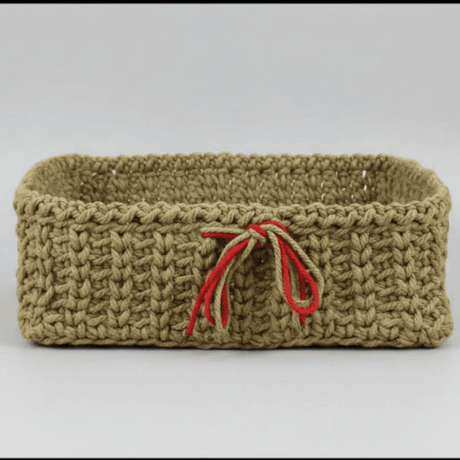 boho square handmade basket 9.5 x 9.5 - Stitched Creations