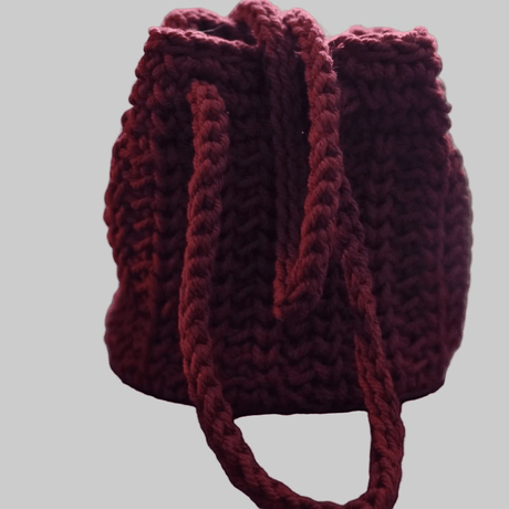 Childs macrame bucket purse - Stitched Creations