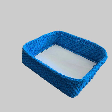 boho square handmade basket 9.5 x 9.5 - Stitched Creations