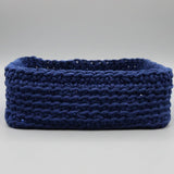 Handmade Macrame Storage Basket | Boho Square Organizer 7.5" x 7.5." - Stitched Creations