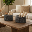 Crocheted T-Shirt Yarn Baskets 5 x 5 Set of two - Stitched Creations