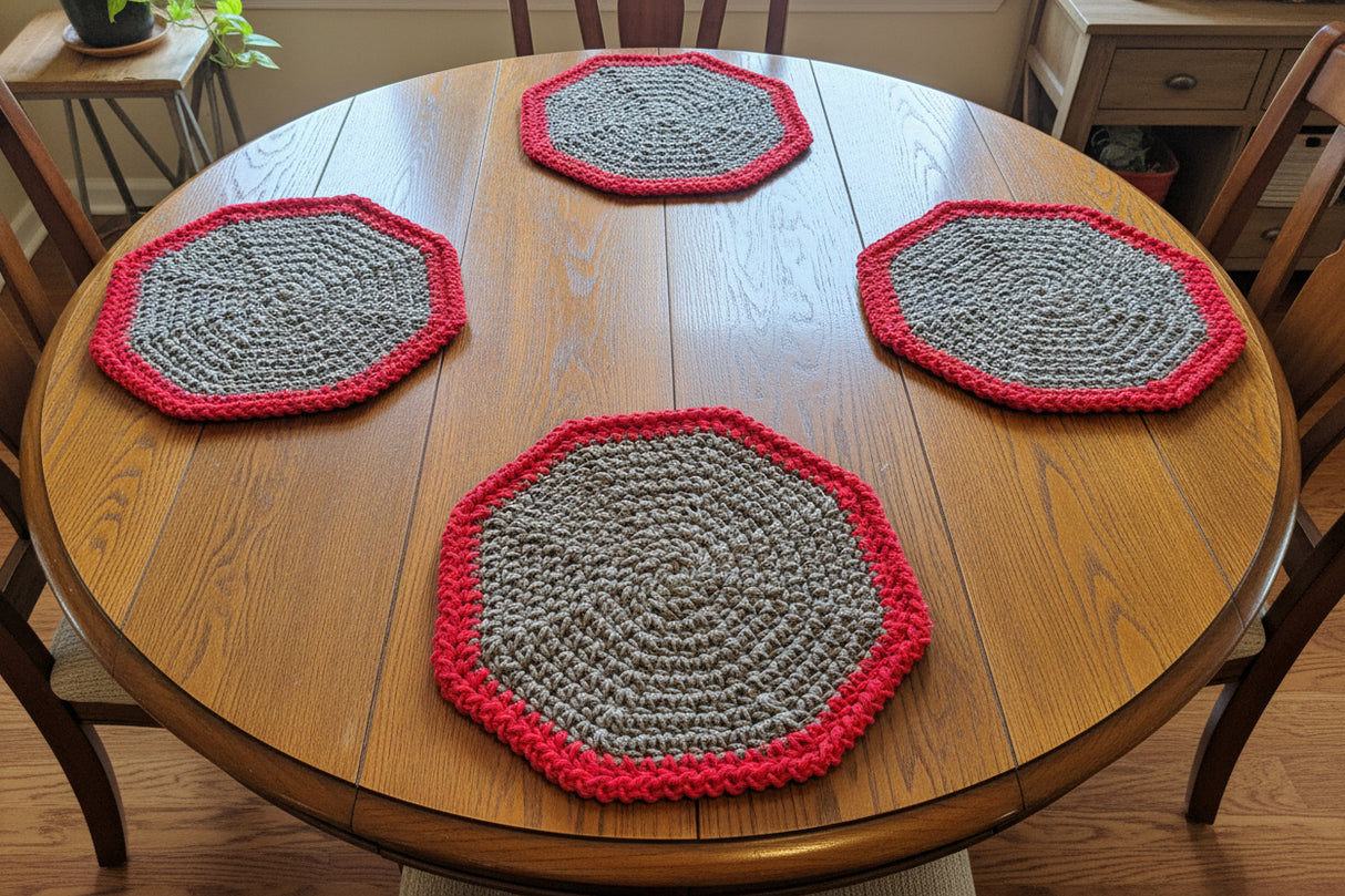 Handmade Place Mats Made with Macramé Cord by Stitched Creations