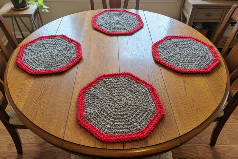 Handmade Place Mats Octagon Shape - Stitched Creations