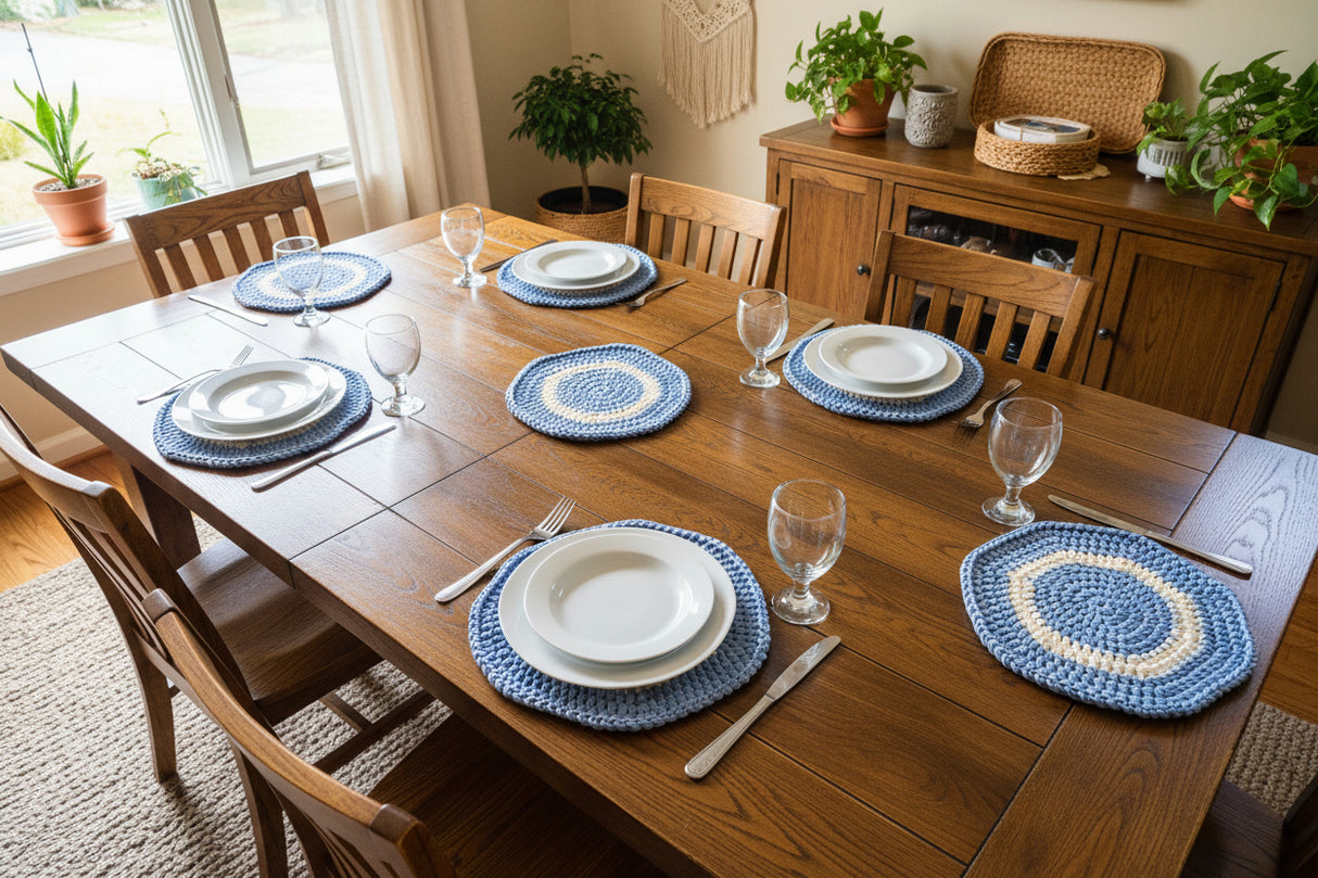 Handmade Octagon place mat 12 x 12- By Stitched Creations.