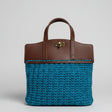 Handmade Macrame Purse with leather top and bottom- by Stitched Creations