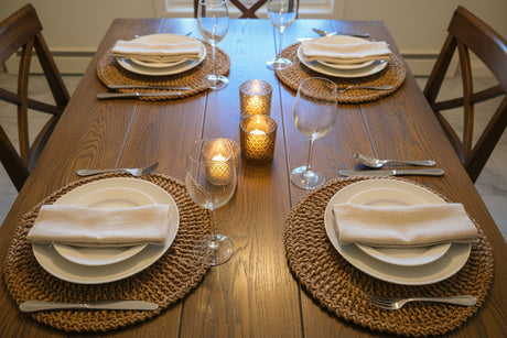 Tan Octagon Place Mats -Stitched Creations