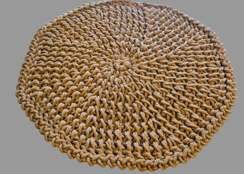 Brown Octagon Macrame Place Mats - Stitched Creations