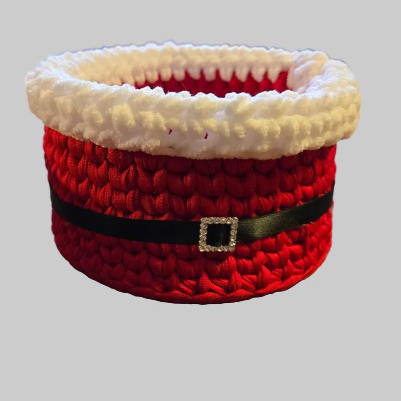 Handmade Santa Christmas Gift Basket Set - Stitched Creations