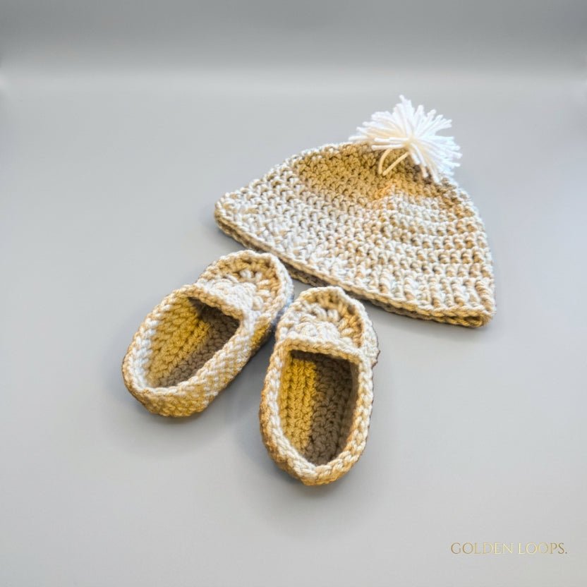 Baby Hat and Loafer Set 6-12 months - Stitched Creations