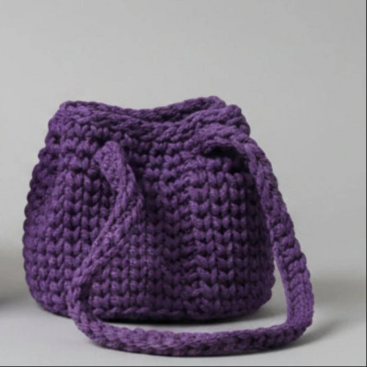 Childs macrame bucket purse - Stitched Creations
