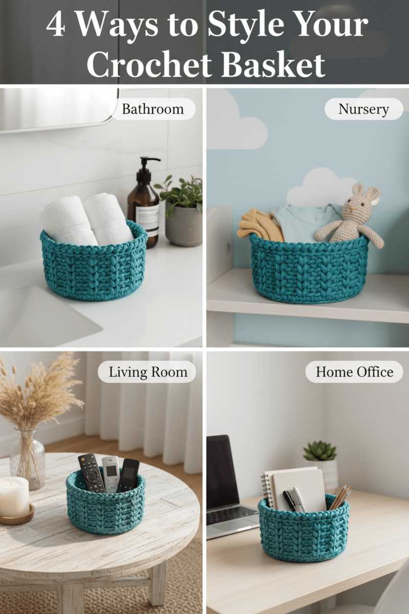 Handmade Crochet Storage Basket | Organizer Basket