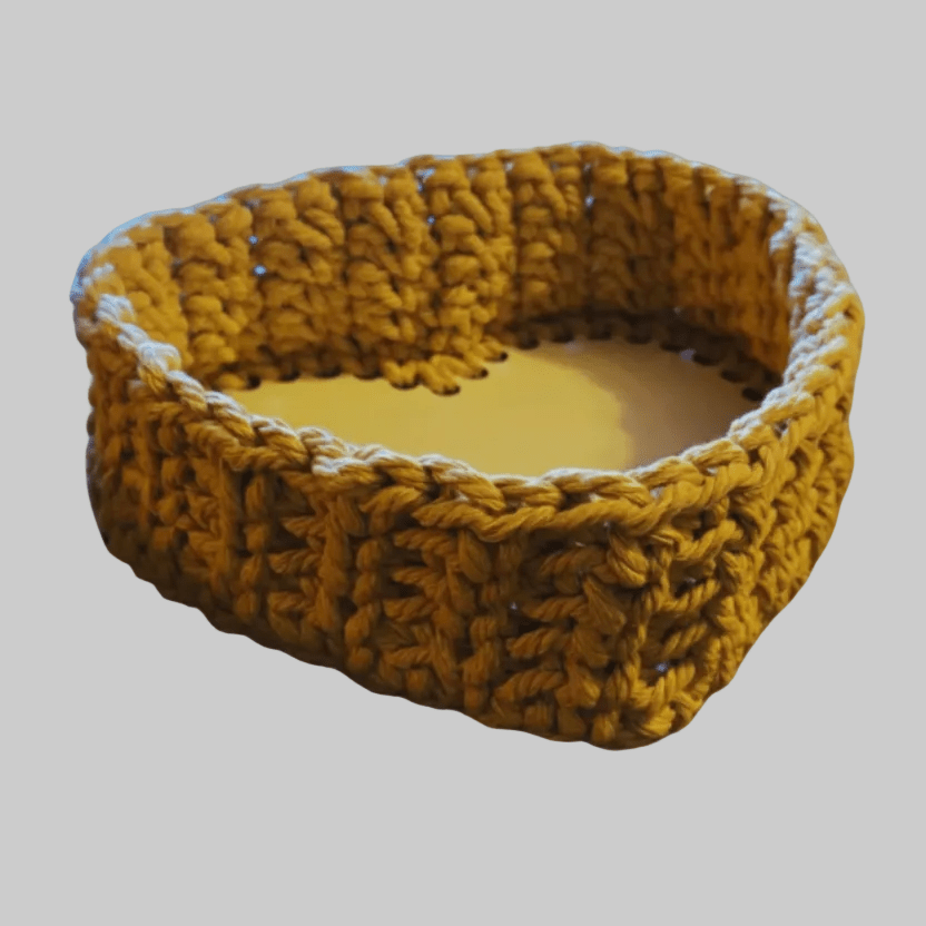 Handmade Heart-Shaped Macrame Basket - Stitched Creations