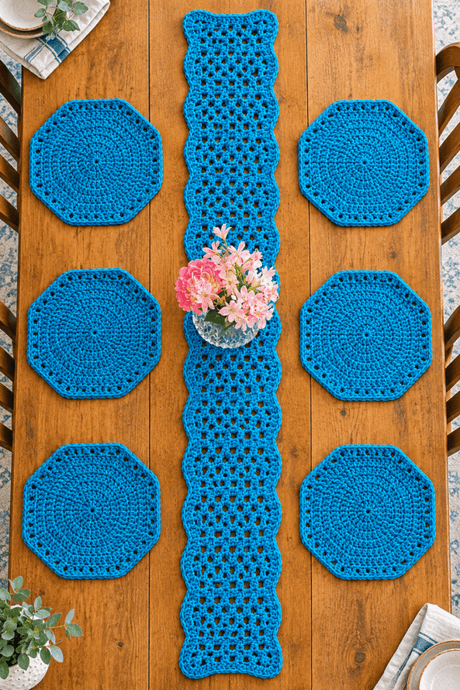 Handmade Macramé Placemats & Table Runner Set - Stitched Creations