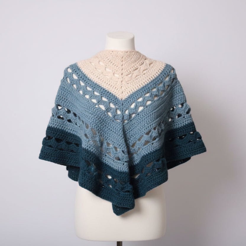 Hand-Crocheted Cotton Wrap Shawl - Stitched Creations